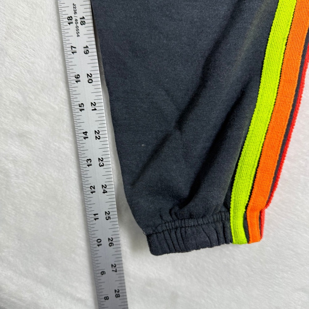 Aviator Nation Charcoal Gray Rainbow Stripe Sweatpants Joggers Womens Size S - Picture 9 of 10